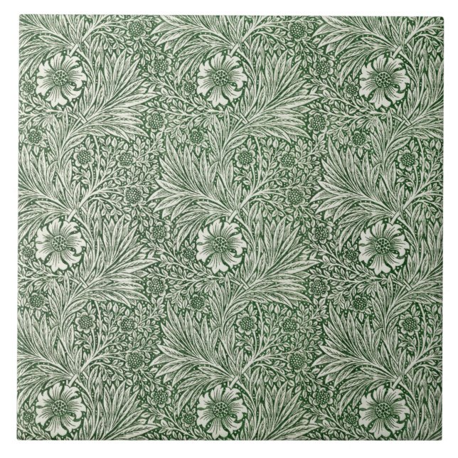 Azulejo De Cerâmica Marigold (por William Morris) (Frente)
