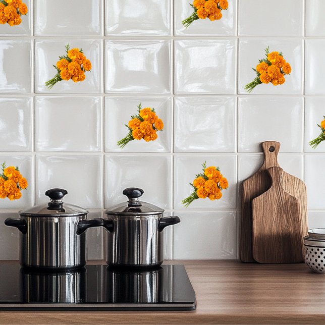 Azulejo De Cerâmica Marigolds (Criador carregado)