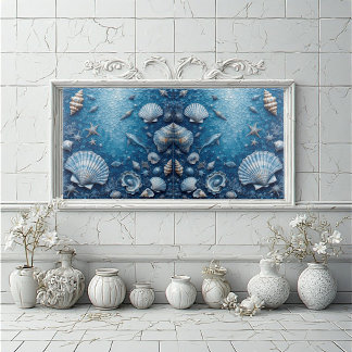 Azulejo De Cerâmica Marine Life Underwater Seashells Fish Backsplash 