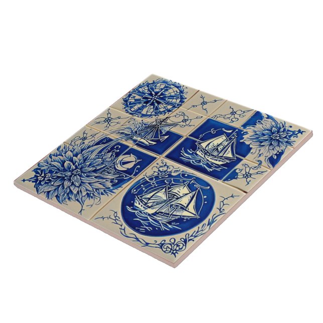 Art Nouveau Azulejo cerâmico com Design de ave mos