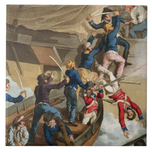 Azulejo De Cerâmica Marinheiros britânicos que embarcam um homem da