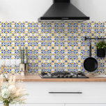 Azulejo De Cerâmica Marinho Azul Amarelo-Mediterrâneo Padrão Branco<br><div class="desc">Introduzindo o nosso azulejo cerâmico maravilhoso e único, perfeito para trazer um toque do Mediterrâneo para a sua casa. Com seu padrão decorativo moderno de ornamento em marinho azul e amarelo em um fundo branco nítido, este azulejo irá infundir seu espaço com estilo e elegância. Quer você esteja querendo fazer...</div>