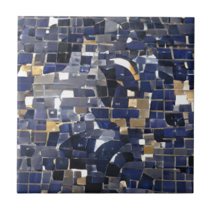 Azulejo De Cerâmica Marinho azul canto mosaico arte digital