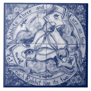 Azulejo De Cerâmica Marinho Azul cobalto cobalto lebre trio quatro ass