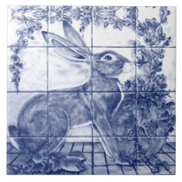 Azulejo De Cerâmica Marinho Azul Coelho Branco Orelha Cerâmica Azulejo