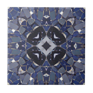 Azulejo De Cerâmica Marinho azul, quatro cantos, círculo mosaico, desi