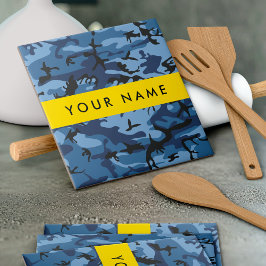 Azulejo De Cerâmica Marinho Camuflagem Azul Seu nome Personaliza