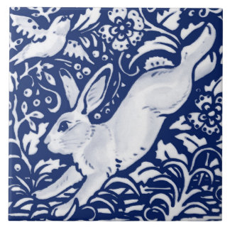 Azulejo De Cerâmica Marinho Cobalto Coelho Azul Pássaro Dedham Delft M