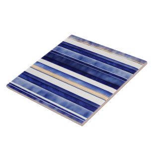Azulejo De Cerâmica Marinho de Verão Blue Modern Boat Strips Coleção