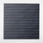 Azulejo De Cerâmica Marinho Elegante - Linhas Douradas<br><div class="desc">Marinho Azul azulejo com duas linhas douradas Código Hex para marinho azul é #202A44.</div>