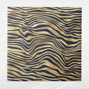 Azulejo De Cerâmica Marinho Impressão de Tigre Dourado Glam Azul
