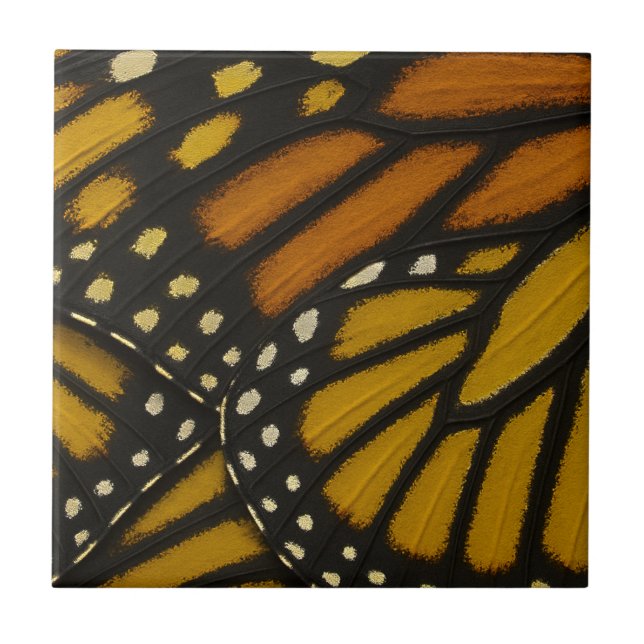 Azulejo De Cerâmica Mariposa Orange Yellow Monarfly Wing (Frente)