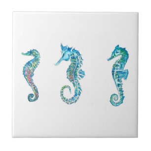 Azulejo De Cerâmica Maritim Seahorse