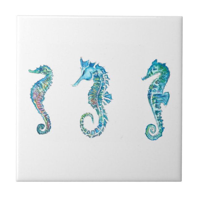 Azulejo De Cerâmica Maritim Seahorse (Frente)