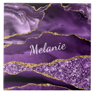 Azulejo De Cerâmica Mármaco Dourado Roxo Com Largura Personalizado Seu
