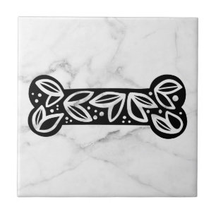 Azulejo De Cerâmica Mármaco preto e branco marmoreado