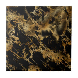 Azulejo De Cerâmica Mármore Ágata Preto Ouro Moderno Chic 