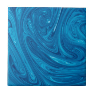 Azulejo De Cerâmica Mármore azul do redemoinho