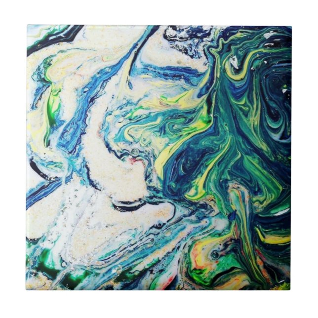 Azulejo De Cerâmica Mármore azul e verde (Frente)