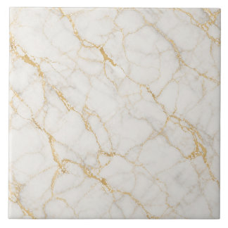 Azulejo De Cerâmica Mármore Branco Dourado Luxo Padrão Sem Costura