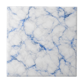 Azulejo De Cerâmica Mármore Branco e Azul Elegante