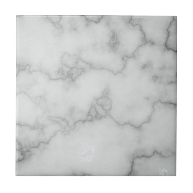 Azulejo De Cerâmica Mármore Branco Elegante Faux (Frente)