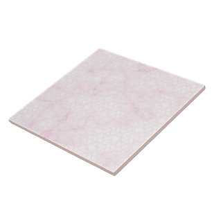 Azulejo De Cerâmica Mármore Empoeirado Geométrico Rosa