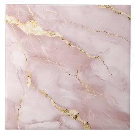 Azulejo De Cerâmica Mármore Moderno Gemstone Luxuriano, rosa e Dourado