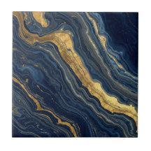 Mármore Natural Navy & Gold – Azulejo Cerâmico de