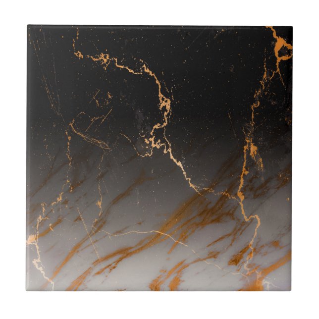 Azulejo De Cerâmica Mármore preto & branco (Frente)