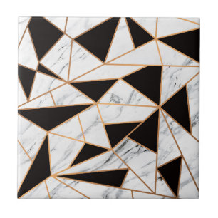 Azulejo De Cerâmica Mármore Preto e Branco