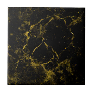 Azulejo De Cerâmica Mármore Preto e Dourado   Azulejo cerâmico perso