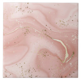 Azulejo De Cerâmica Mármore Rosa Bege com Glitter Dourado Padrão Abstr