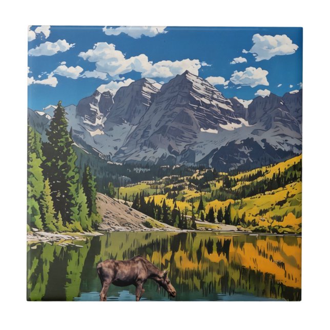 Azulejo De Cerâmica Maroon Bells (Frente)
