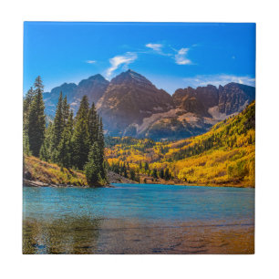 Azulejo De Cerâmica Maroon Bells em Aspen, Colorado