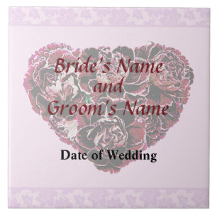 Azulejo De Cerâmica Maroon Carnação Heart Com Produtos De Casamento Ro