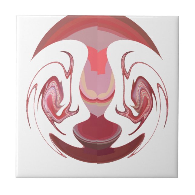 Azulejo De Cerâmica Maroon Majestade: Radiância Russa Texturizada Afri (Frente)