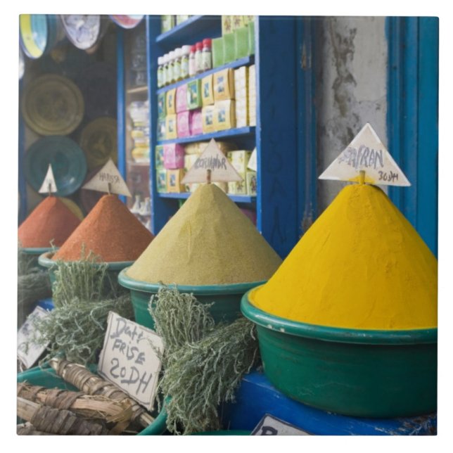 Azulejo De Cerâmica MARROCOS, costa atlântica, ESSAOUIRA: Mercado de e (Frente)