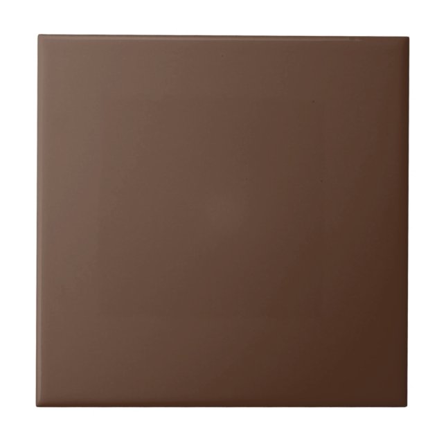 Azulejo De Cerâmica Marrom Chocolate Moderno Cor Sólida Simples (Frente)