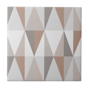 Azulejo De Cerâmica Marrom dos triângulos modernos do século médio