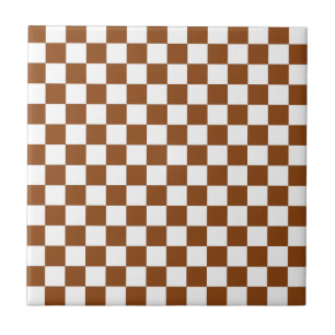 Azulejo De Cerâmica Marrom e branco verificados