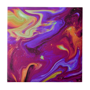 Azulejo De Cerâmica Marrom marcado, azul, púrpura, amarelo