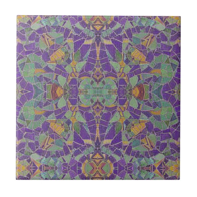 Azulejo De Cerâmica Marroquês-rosaico-roxo-roxo-geométrico (Frente)