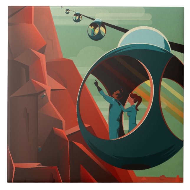 Azulejo De Cerâmica Mars Olympus Mons Maior Sistema Solar de Vulcão (Frente)