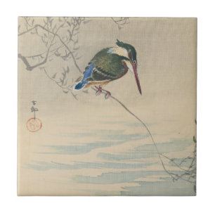 Azulejo De Cerâmica Martim-pescador de Ohara Koson