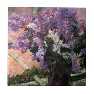 Azulejo De Cerâmica Mary Cassatt - Lilases numa Janela