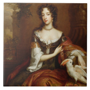 Azulejo De Cerâmica Mary de Modena (1658-1718), c.1685 (óleo em