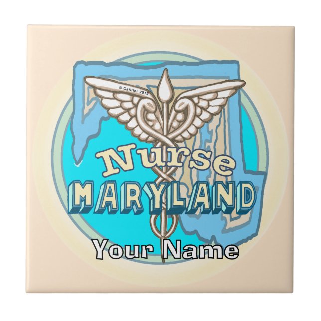 Azulejo De Cerâmica Maryland Nurse Caduceus Tile (Frente)