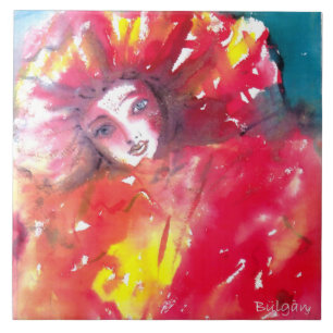 Azulejo De Cerâmica MÁSCARA bola de mascarada VERMELHA/Venetian,