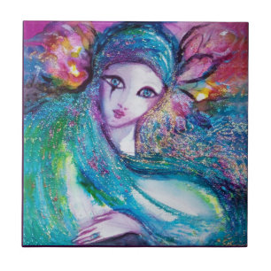 Azulejo De Cerâmica MÁSCARA EM AZUL/Bola de Mascarada veneziana,teal